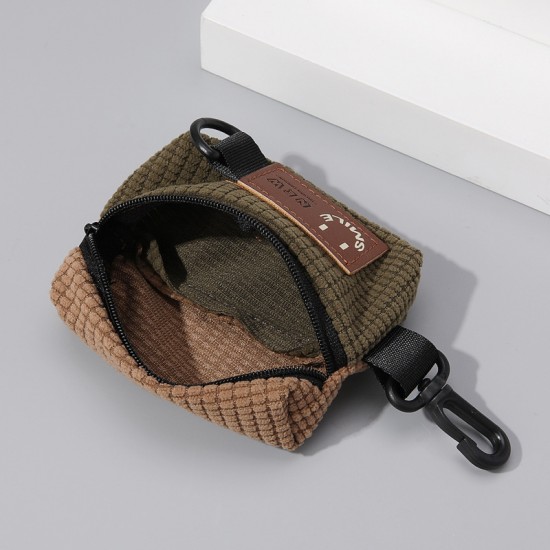 Corduroy outdoor cycling bag, headphone bag, portable storage, sports bag, universal bag, pendant, trendy, and personalized neck strap.