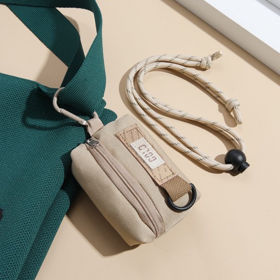 INS personalized small crossbody bag, key bag, men's trendy small bag, trendy neck bag, coin and card holder, headphone bag