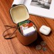 Vintage leather cosmetic bag, lipstick, and coin storage, a portable travel storage bin, and a personalized mini round coin purse