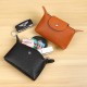 New leather coin purse for women, stylish snap-button zipper key bag Creative retro compact portable coin purse