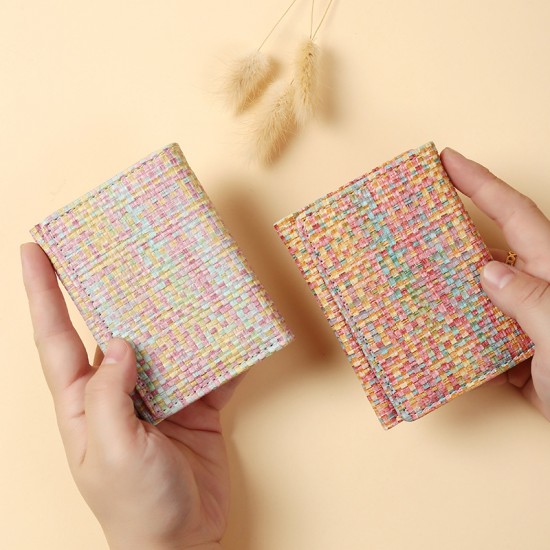 Best-Selling Cross-Border Niche Wallet, Woven Pattern, Creative, Multifunctional, Multi-Card Slot Bank Card and ID Bag, Card Holder
