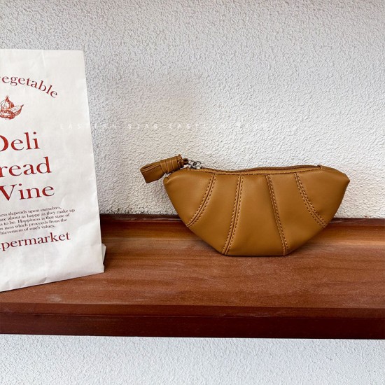 Korean-style Instagram croissant, niche textured croissant dumpling bag, large capacity coin purse for women, simple solid color, Instagram style