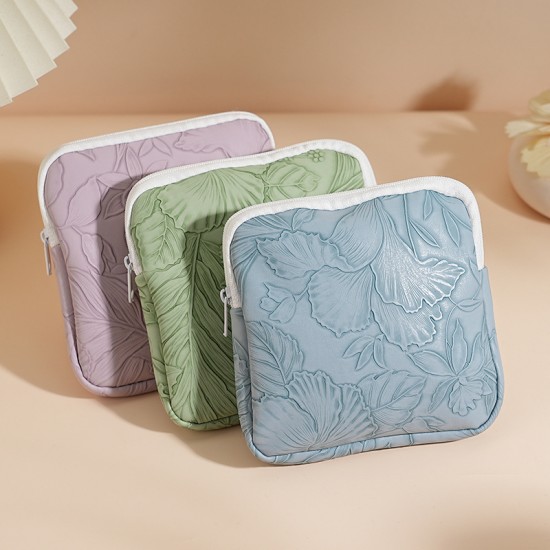 Sanitary napkin storage bag, large-capacity menstrual pad storage bag, student-friendly, cute, portable, girly PU leather