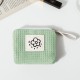 Japanese cute simple waffle pattern lipstick storage bag, compact portable wristlet, summer flower 2024 new model