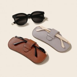 Soft Leather Eyewear Portable glasses case, ins glasses case, anti-stress sunglasses, storage bag and protective case for men and women's glasses.