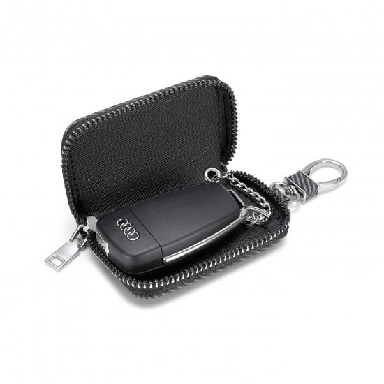 Keychain, genuine leather car key holder, European and American retro waist hook, keyless entry, and remote key holder.