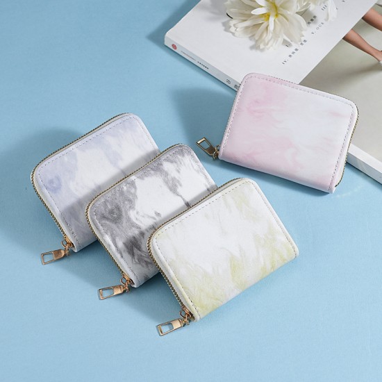 Factory direct 2024 new compact and exquisite accordion card holder for women, gradient multi-slot student zipper coin purse