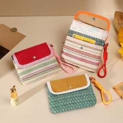 New fresh plaid storage bag, candy-style mini sanitary napkin pouch, large capacity