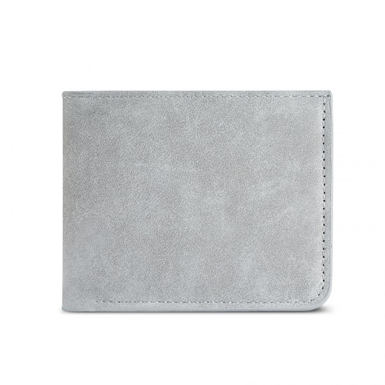 Men's Wallet, Simple, Soft Matte Leather, Short, Ultra-Thin, Multiple Card Slots, Suede, Trendy Brand, Ultra-Lightweight, Foldable