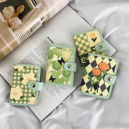 Ins-style card holder for women, large capacity, multiple card slots, anti-degaussing driver's license holder, anti-theft, premium compact card holder