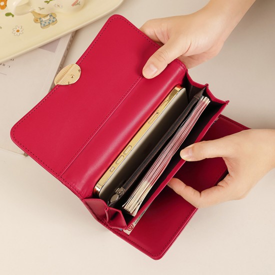 [Hot Seller] New women's wallet, high-end, niche soft leather textured coin purse, card holder and wallet for women