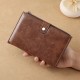 Cross-border sourced waxed leather passport holder, high-end business ID holder, ticket and passport holder, multi-function zipper wallet.