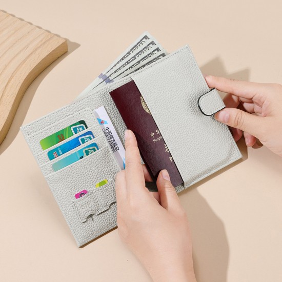 Cross-border women's anti-theft RFID passport bag, multi-function ticket and ID cover, universal PU wallet