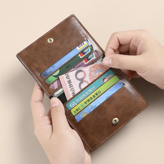 Hot-selling women's card holder, an ultra-thin, compact bank ID card holder, a driver's license holder, and a men's leather anti-demagnetic card holder