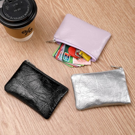 Mini Korean-Style High-Quality PU Coin Purse, Waterproof, Cracked Texture, Fashionable and Portable, Coin Storage, and Coin Purse