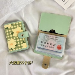 Ins-style card holdefowomen, large capacity, multiple card slots, anti-degaussing driver's license holder, anti-theft, premium compact card holder