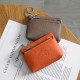 New genuine soft leather women's coin purse, top-grain soft leather, exquisite high-end double zipper, large-capacity key pouch
