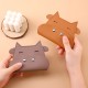 Japanese Creative Leather Thin Silver Coin Bag Cute cartoon cow card holder, compact coin purse for women.