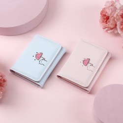 New solid color tri-fold wallet for women, luxurious look, cute short ins style women's coin purse wholesale