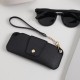 Cross-border unisex leather eyeglass bag, sunglasses storage pouch. Pressure-resistant, anti-loss, and hangable sunglasses storage bag