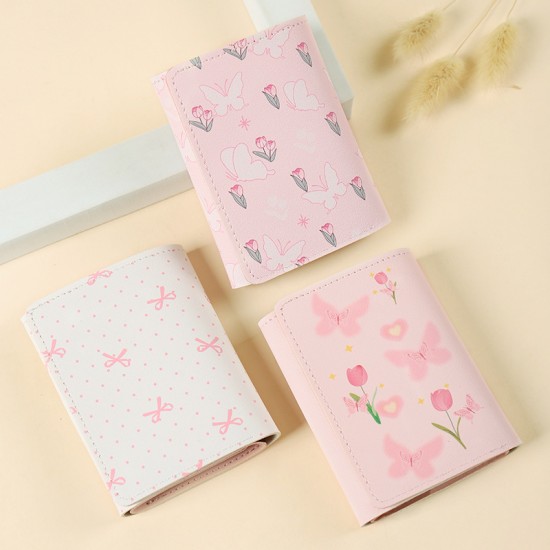 Best-selling butterfly-style short, fresh Japanese and Korean-style tri-fold wallet, small, multi-functional coin purse, ID card holder.