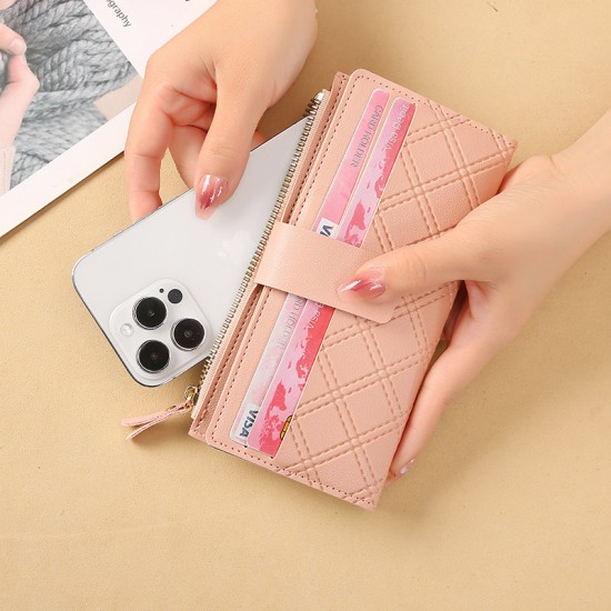 Best-selling ultra-thin wallet for foreign trade, cross-border creative bi-fold wallet, ID and coin storage, solid color wallet.