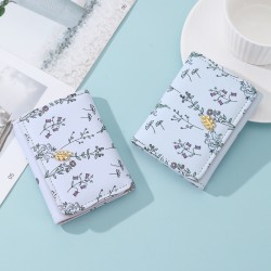 Cross-border wallet: women's card holder, simple, all-in-one, Ins Short tri-fold wallet, student-friendly, small, fresh-looking folding coin purse.