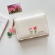 Tulip small wallet ~ Simple, retro, compact, and exquisite student coin purse for women, fresh and sweet.