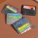 Women's canvas card holder, ultra-thin, compact ID bag, multi-functional driver's license leather case, multiple card slots, ID card holder, wallet