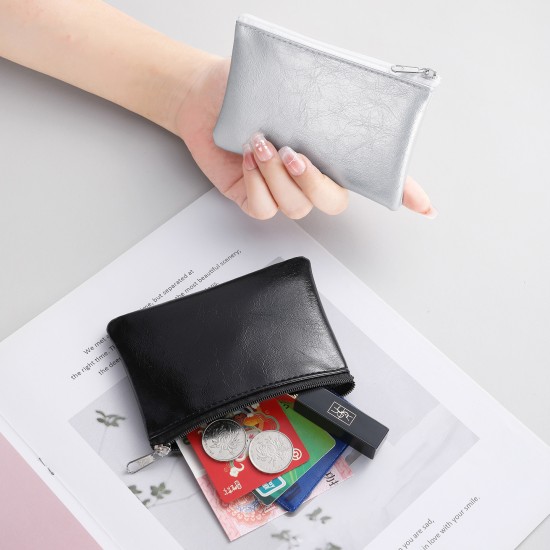 New simple men's and women's long leather zipper wallet, stylish large-capacity clutch, multifunctional casual card holder