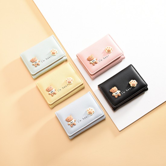 Korean-style women's wallet, short, simple student clutch with multiple card slots, new wallet and coin purse wholesale