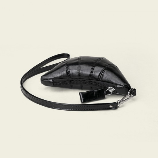 Croissant 2024, niche mini retro key bag, lipstick headphone bag, neck hanging coin purse, decorative white.