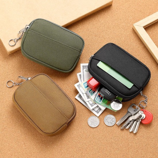 Simple men's and women's birthday-style canvas small coin purse with multi-function zipper, lipstick, earphone, and coin storage bag