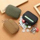 Simple men's and women's birthday-style canvas small coin purse with multi-function zipper, lipstick, earphone, and coin storage bag