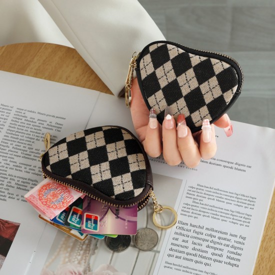 2024 new stylish cute sail Mini fabric coin purse, compact women's wallet, key storage, and heart-shaped coin purse.