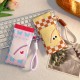 Cute cartoon glasses bag with a drawstring for women, a portable dopamine glasses storage bag for myopia
