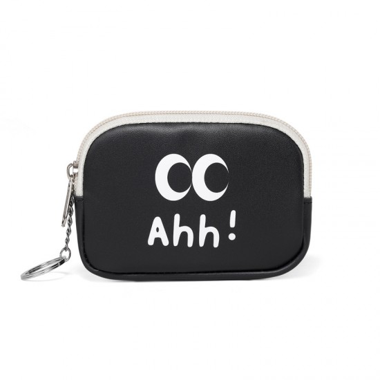 Cute Korean-style zippered hard coin purse. PU coin and earphone bag, student coin storage, small pendant bag