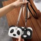 New cross-border cute cartoon accordion card holder, Korean style, creative red panda zippered mini ID storage coin purse