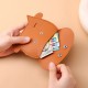 Japanese Creative Leather Thin Silver Coin Bag Cute cartoon cow card holder, compact coin purse for women.
