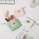 Japanese cute simple waffle pattern lipstick storage bag, compact portable wristlet, summer flower 2024 new model