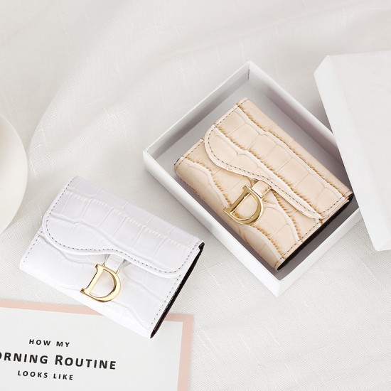 New European and American stylish crocodile pattern, high-end women's multi-slot anti-theft card holder, multi-function coin purse