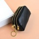 New small wallet with a stylish three-layer zipper Women's coin purse, new leather compact coin and key purse