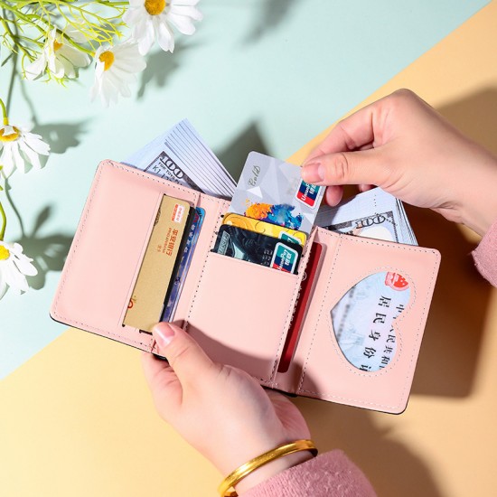 Wallet gift: 2023 women's short wallets with cute small floral designs, fresh Korean-style influencer coin purses, dropshipping.