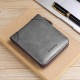 Short horizontal men's wallet, retro zippered wallet, three-fold, multi-slot, solid color, driver's license wallet, and card holder