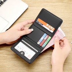 Best-selling solid colowomen's short wallet, simple, multi-slot, large-capacity card holder, multifunctional men's coin purse