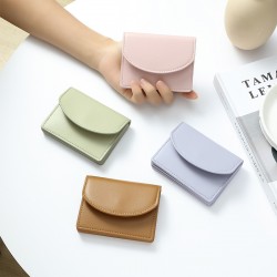 New fashionable women's wallet, short, solid-colocard holder, high-end, compact, and simple,coin purse.