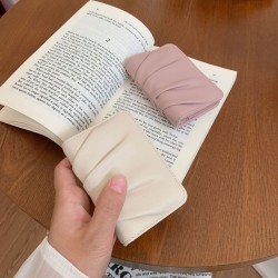 New Korean-style women's card holder, pleated, populaInstagram style, simple mini card holdewith multiple card slots, solid color, 100% white Wholesale