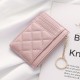 Korean-style simple diamond-patterned coin purse, creative chain zipper bag, ultra-thin portable coin purse with multiple card slots.