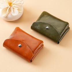 Simple women's PU coin purse, multifunctional card holder, large capacity fosmall accessories and coins, soft leathesmall wallet.