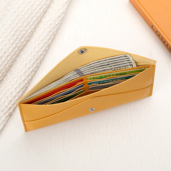 Cross-border RFID Anti-theft Women's Wallet, New Litchi-grain Soft Leather Long Envelope Bag, Slim and Simple Clutch